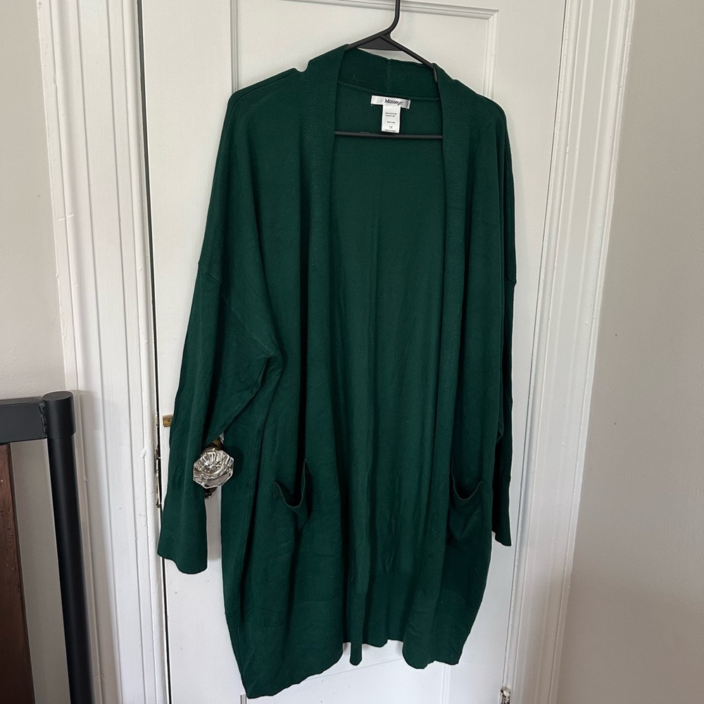Elegant Rich Hunter Green Cardigan Sweater